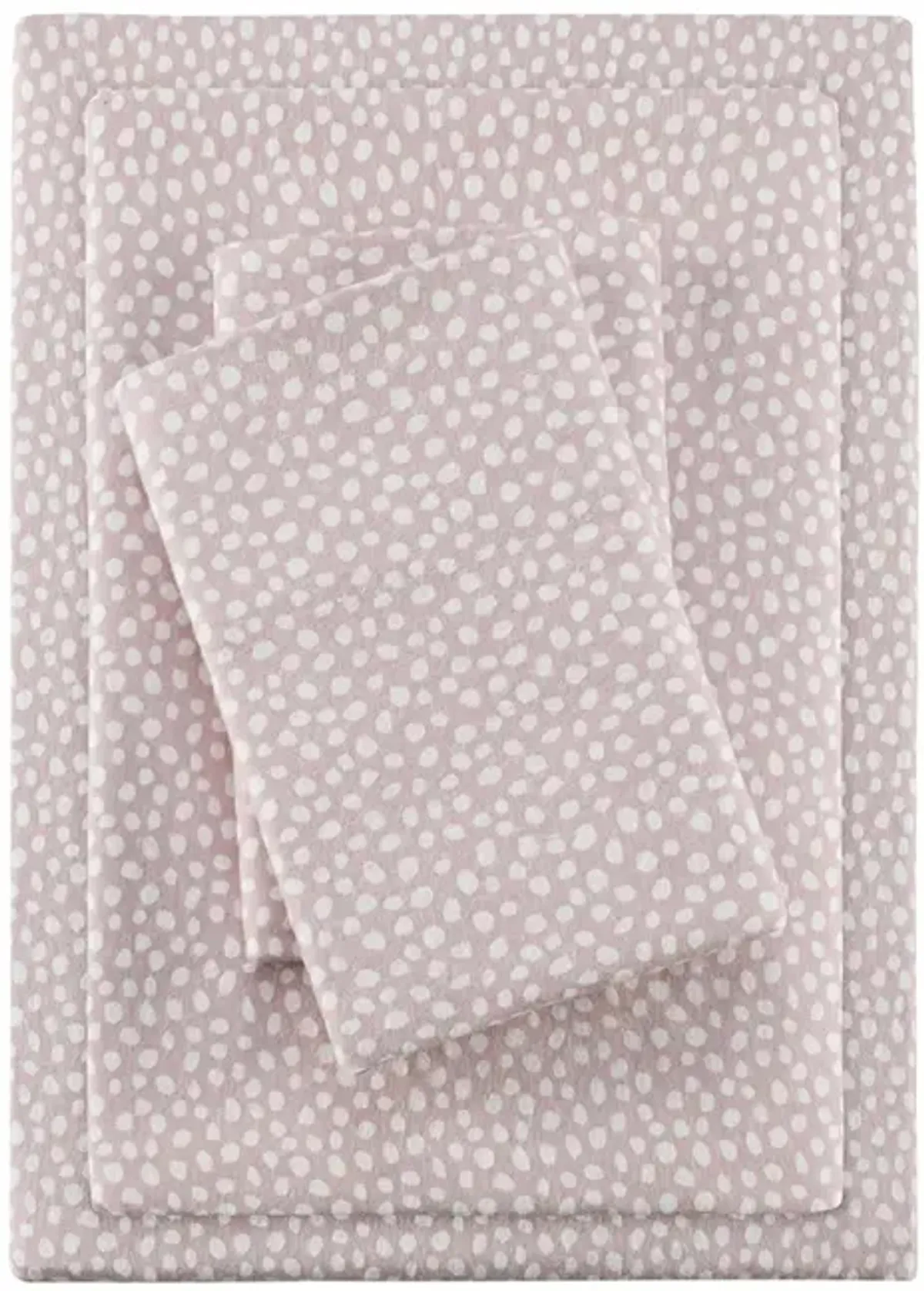 True North by Sleep Philosophy Cozy Flannel Blush Dots Printed Sheet Set