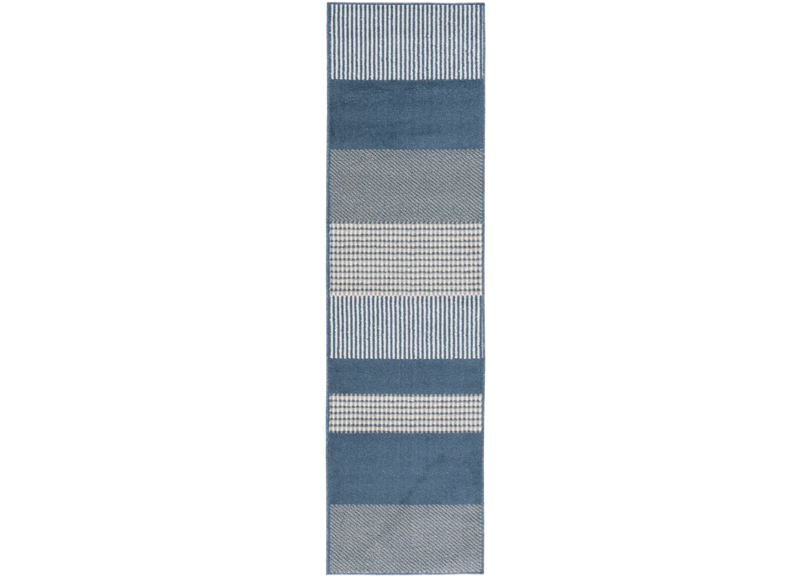 PYRAMID 244 NAVY  2'-2' x 8' Runner Rug