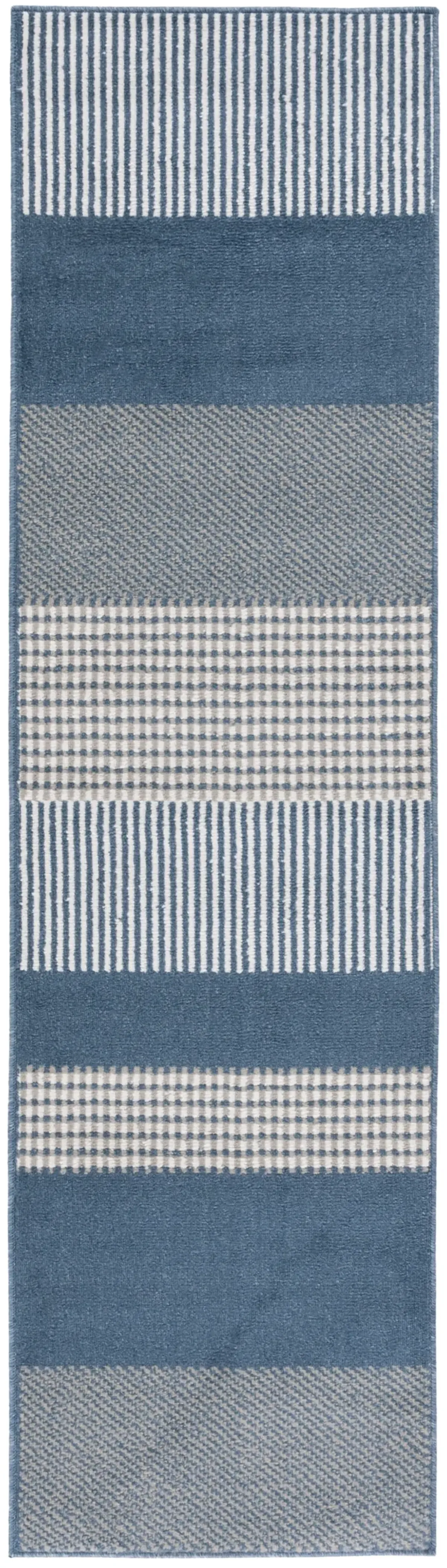 PYRAMID 244 NAVY  2'-2' x 8' Runner Rug