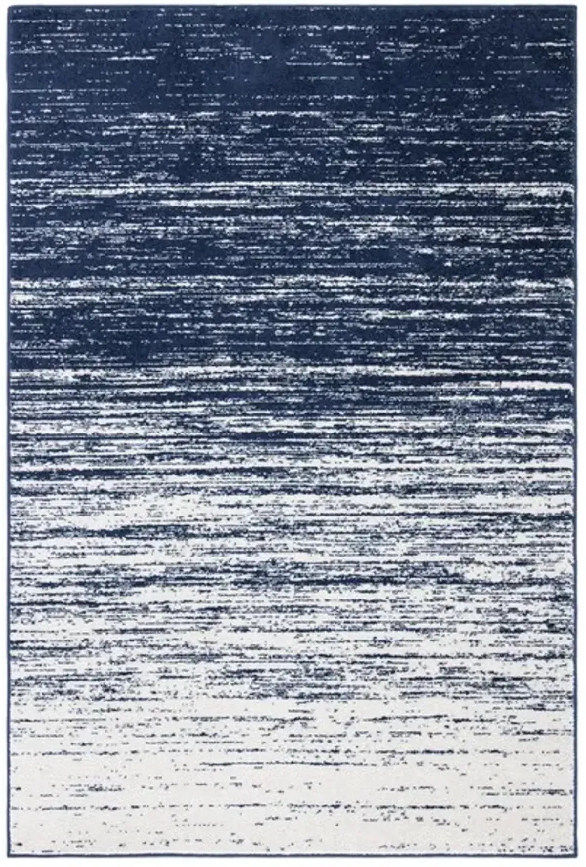 Adirondack Contemporary Navy / Ivory 6' X 6' Square Powerloomed Rug