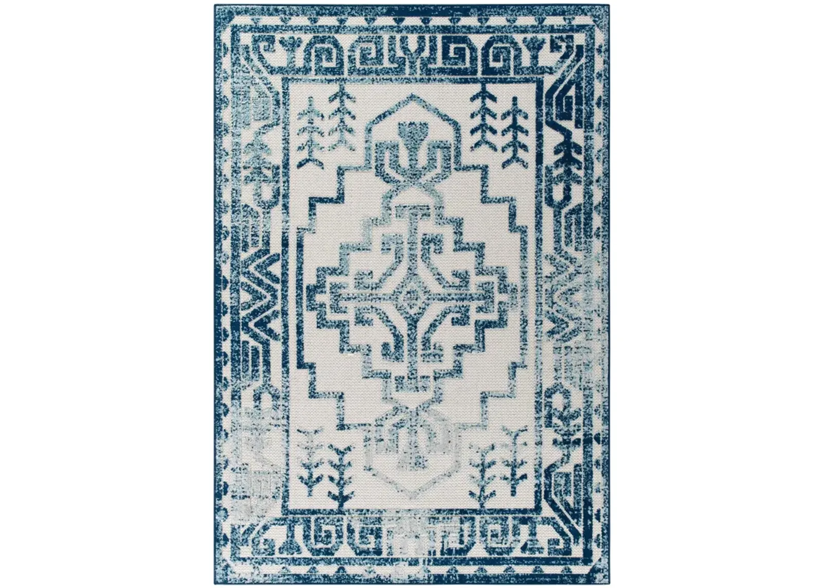 Reflect Nyssa Distressed Geometric Southwestern Aztec 8x10 Indoor/Outdoor Area Rug