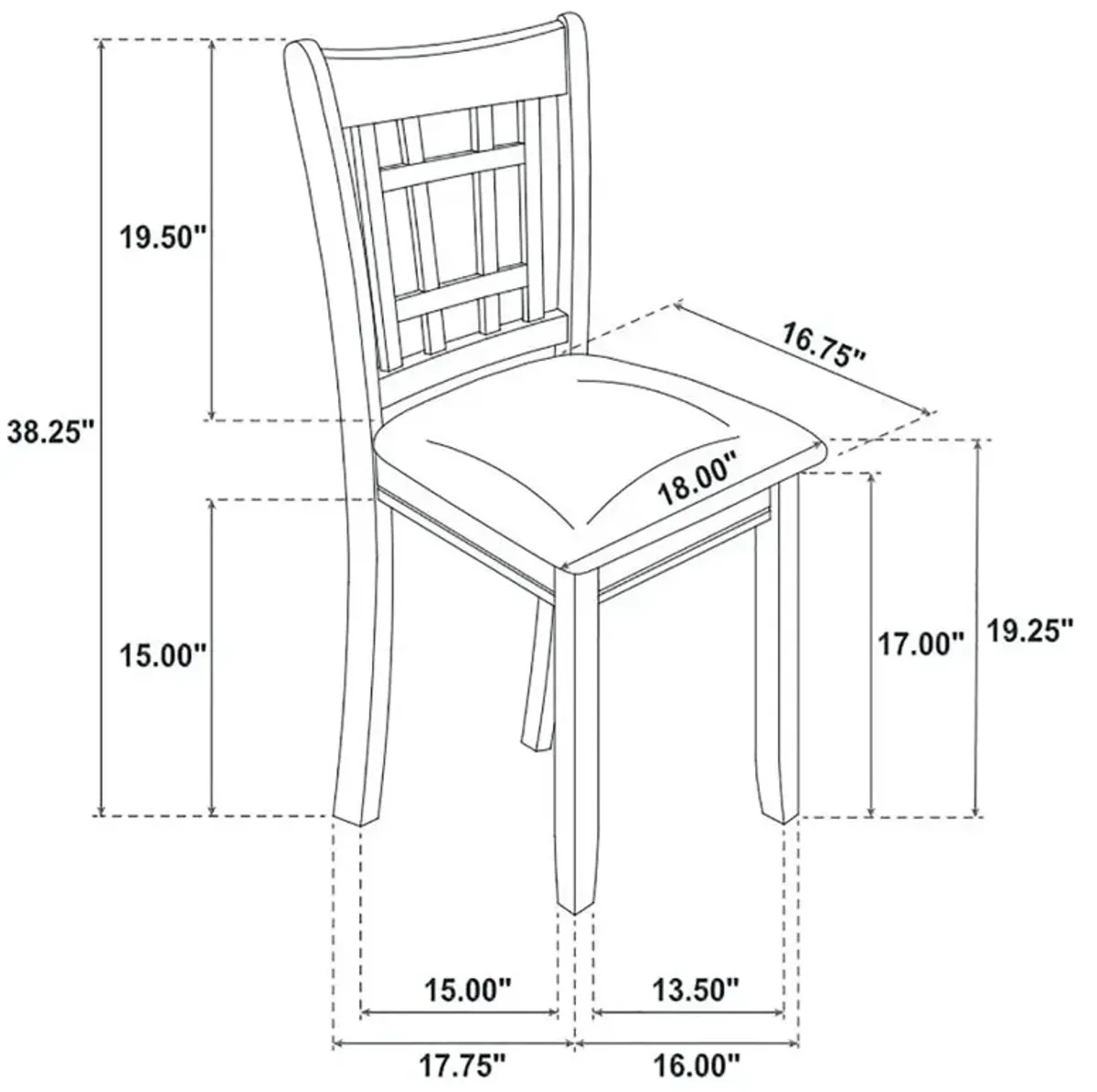 Lavon Padded Dining Side Chairs Medium Grey and Black (Set of 2)