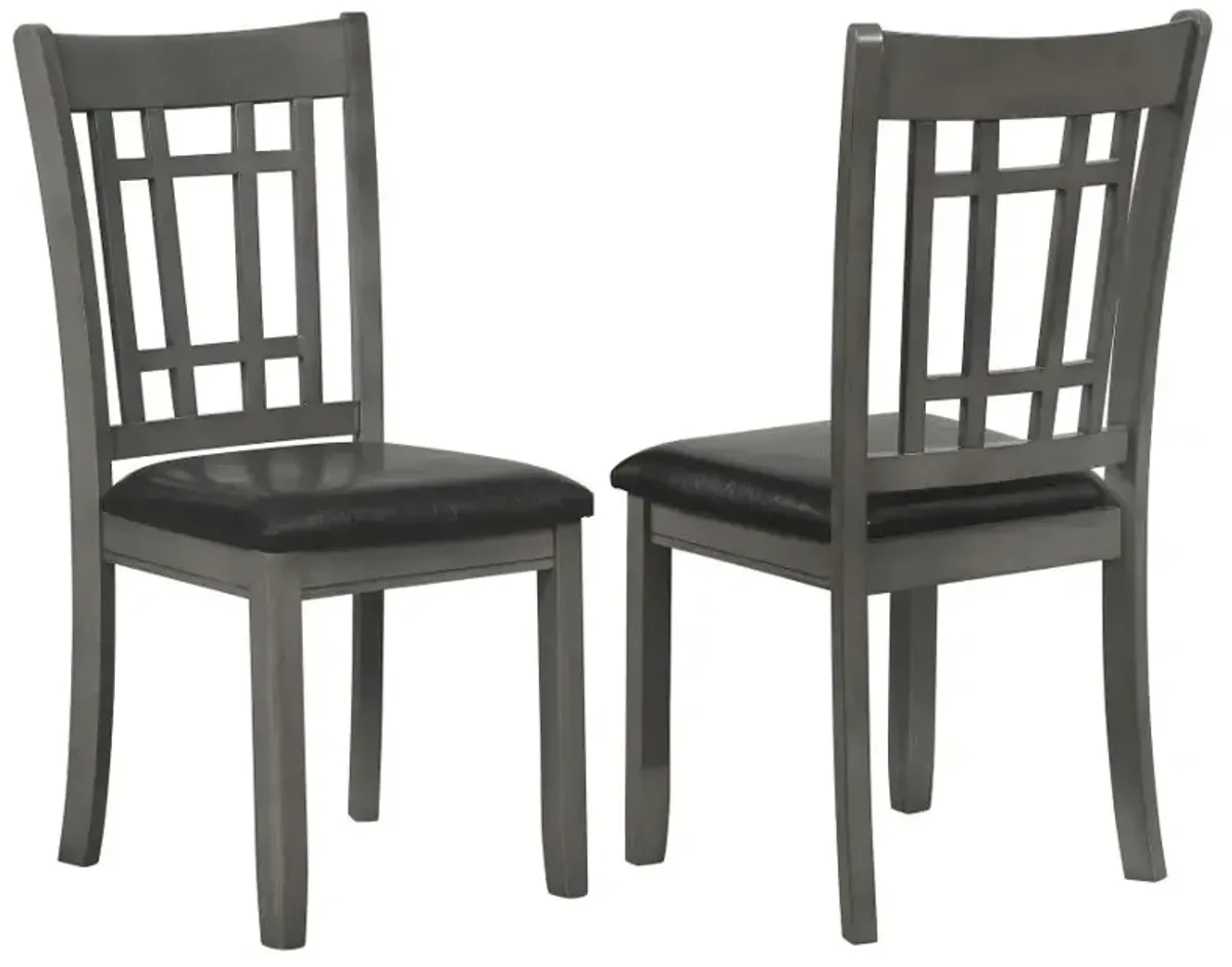 Lavon Padded Dining Side Chairs Medium Grey and Black (Set of 2)