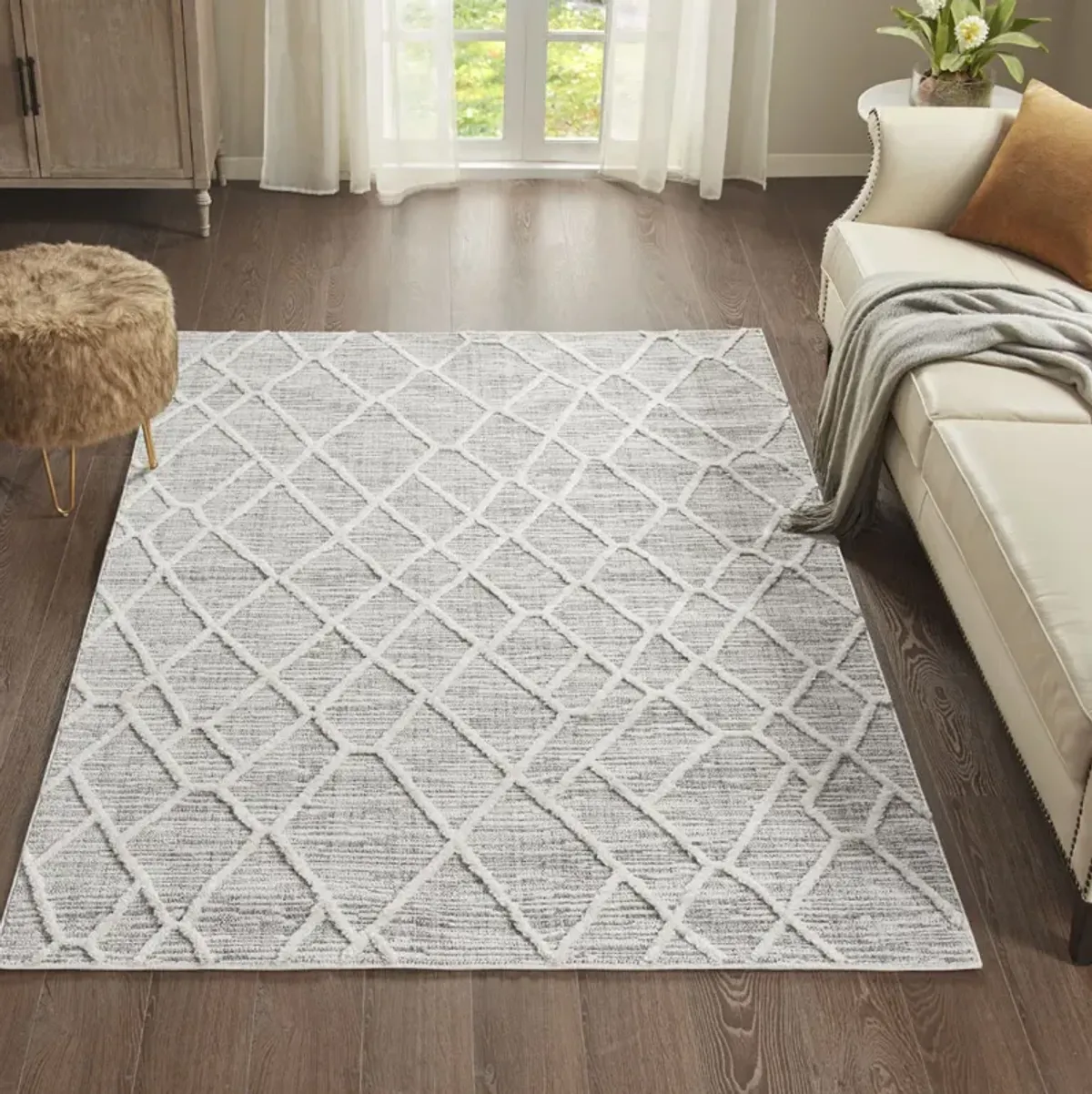 Madison Park Ashley Gray/Cream Terni Pebble Indoor Area Rug