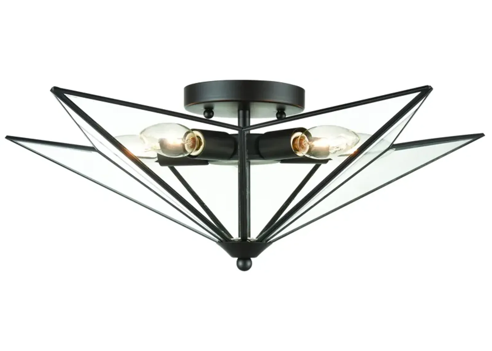 Moravian Star 21" Wide 5-Light Flush Mount - Oil Rubbed Bronze