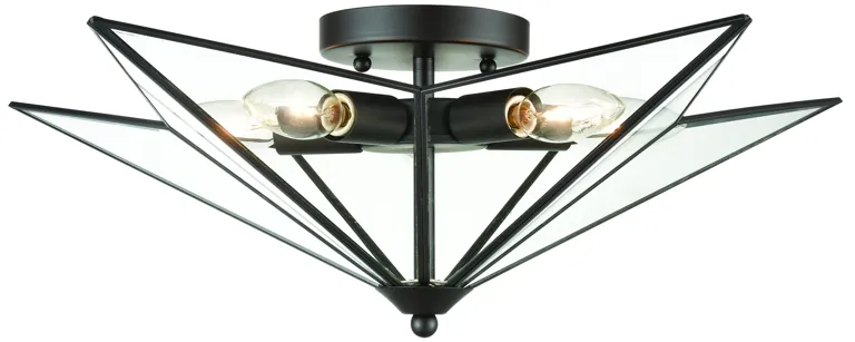 Moravian Star 21" Wide 5-Light Flush Mount - Oil Rubbed Bronze