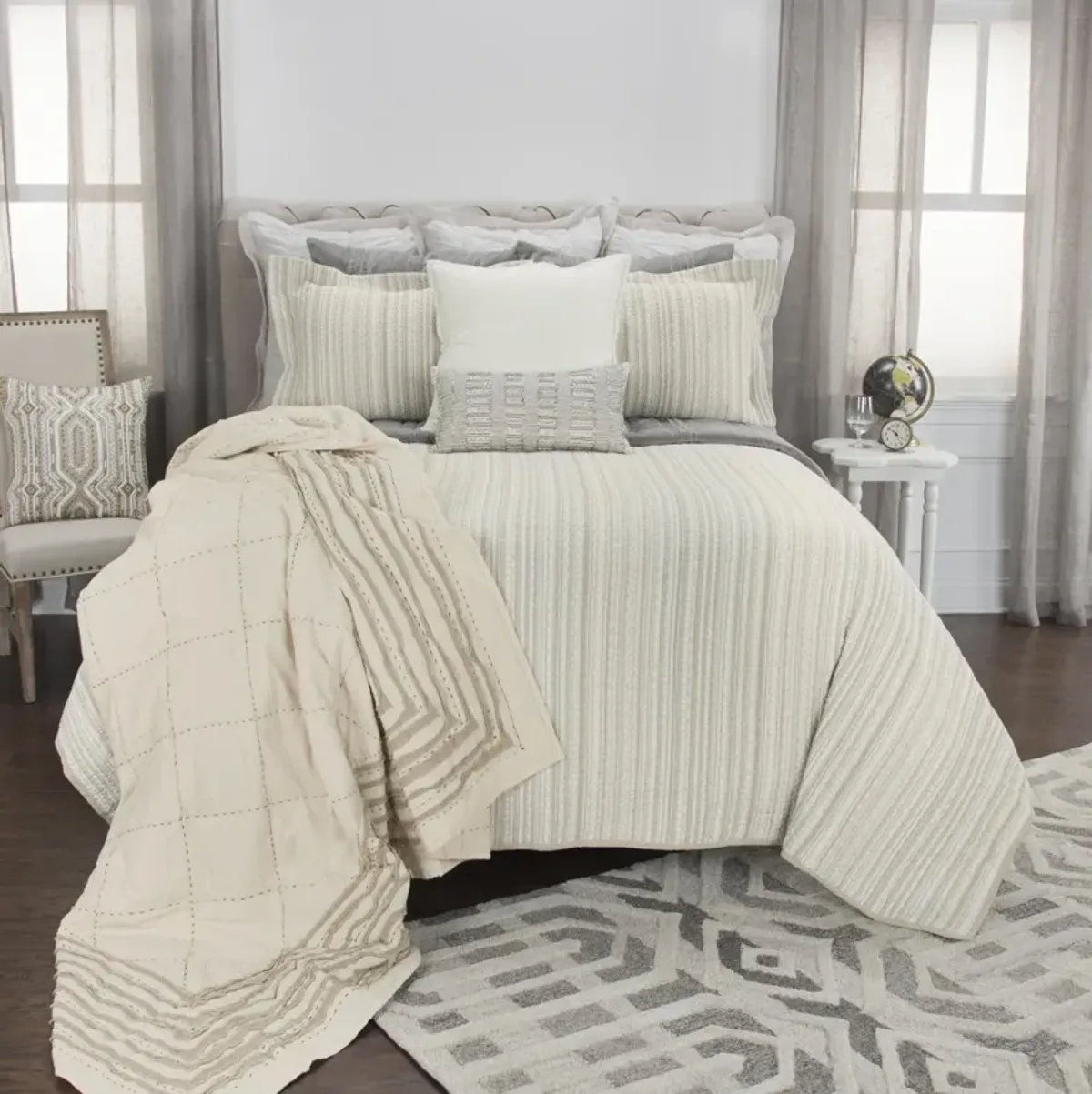 Patrick Matelasse Textured Stripe BrownKing Sham