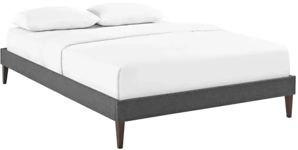 Tessie Queen Fabric Bed Frame With Squared Tapered Legs