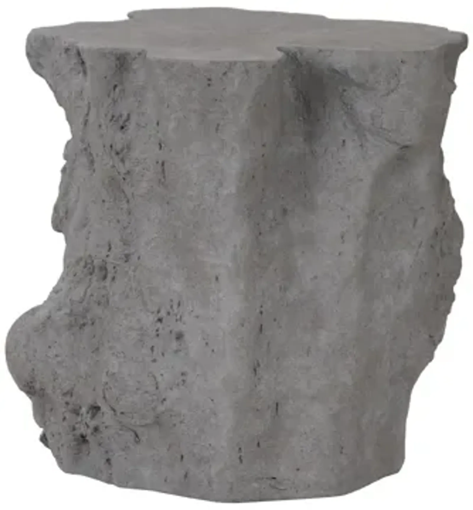 Log Side Table, Charcoal Stone