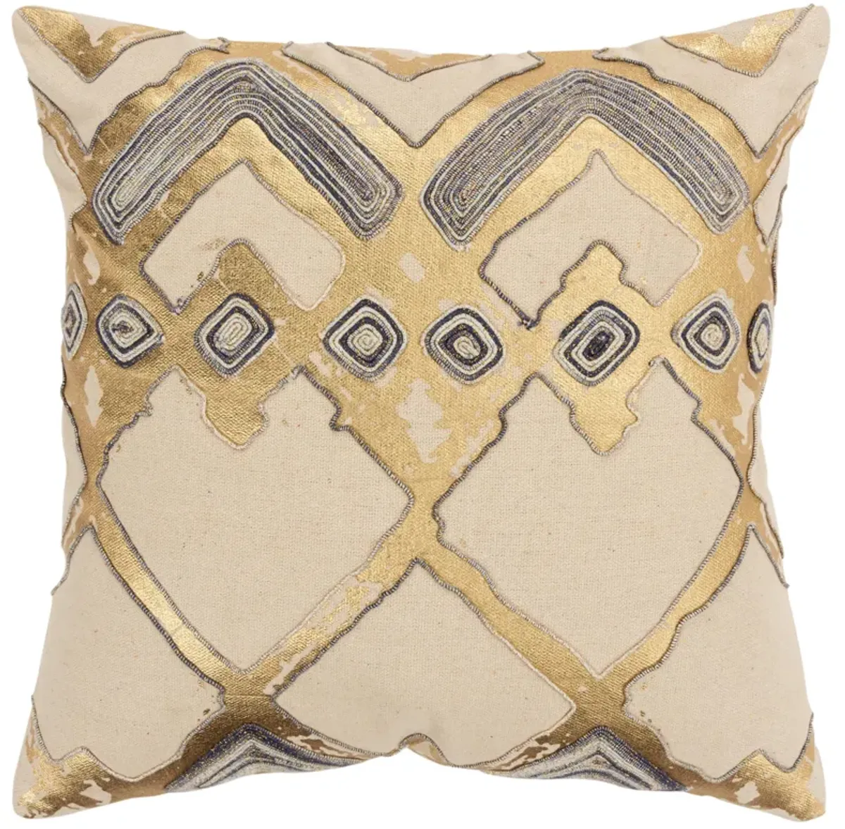 Geometric Gold Metallic Pillow