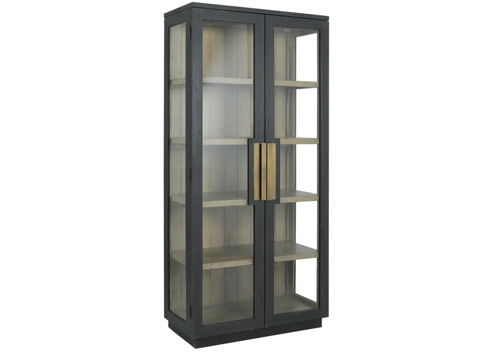 Larson 82" Reclaimed Pine Wood Cabinet in Black