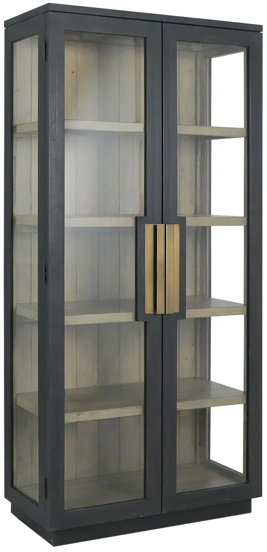 Larson 82" Reclaimed Pine Wood Cabinet in Black