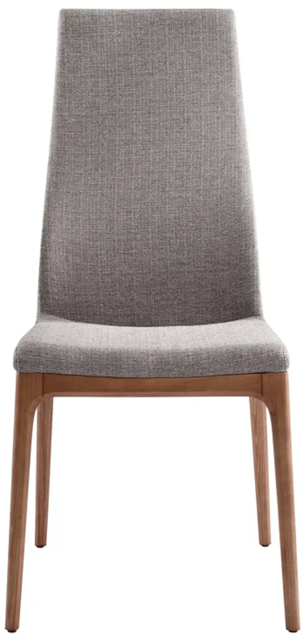 Parker Mid-Century Dining Chair in Walnut Finish and Gray Fabric - Set of 2