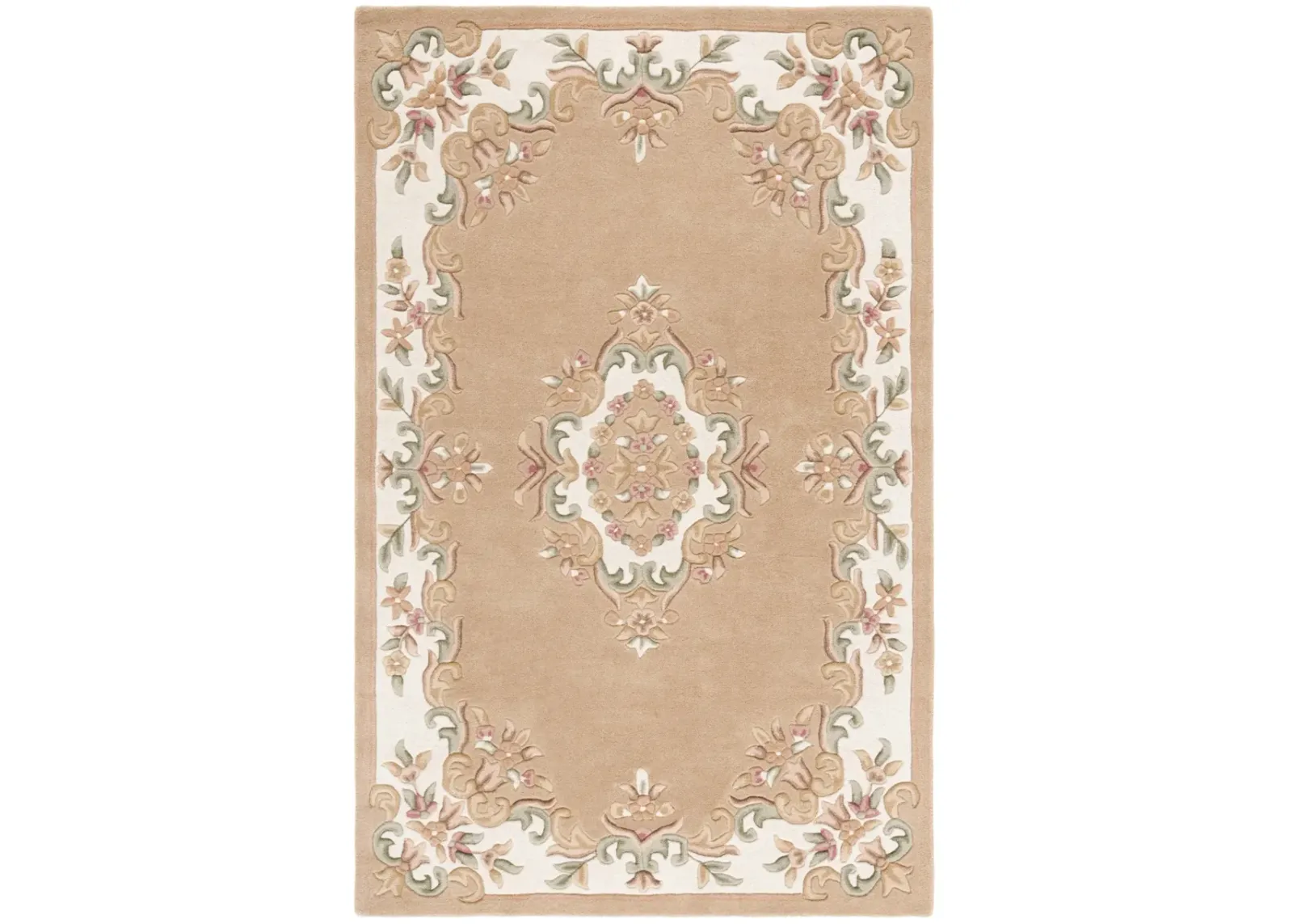 AUBUSSON 301 BEIGE  8' x 10' Large Rectangle Rug