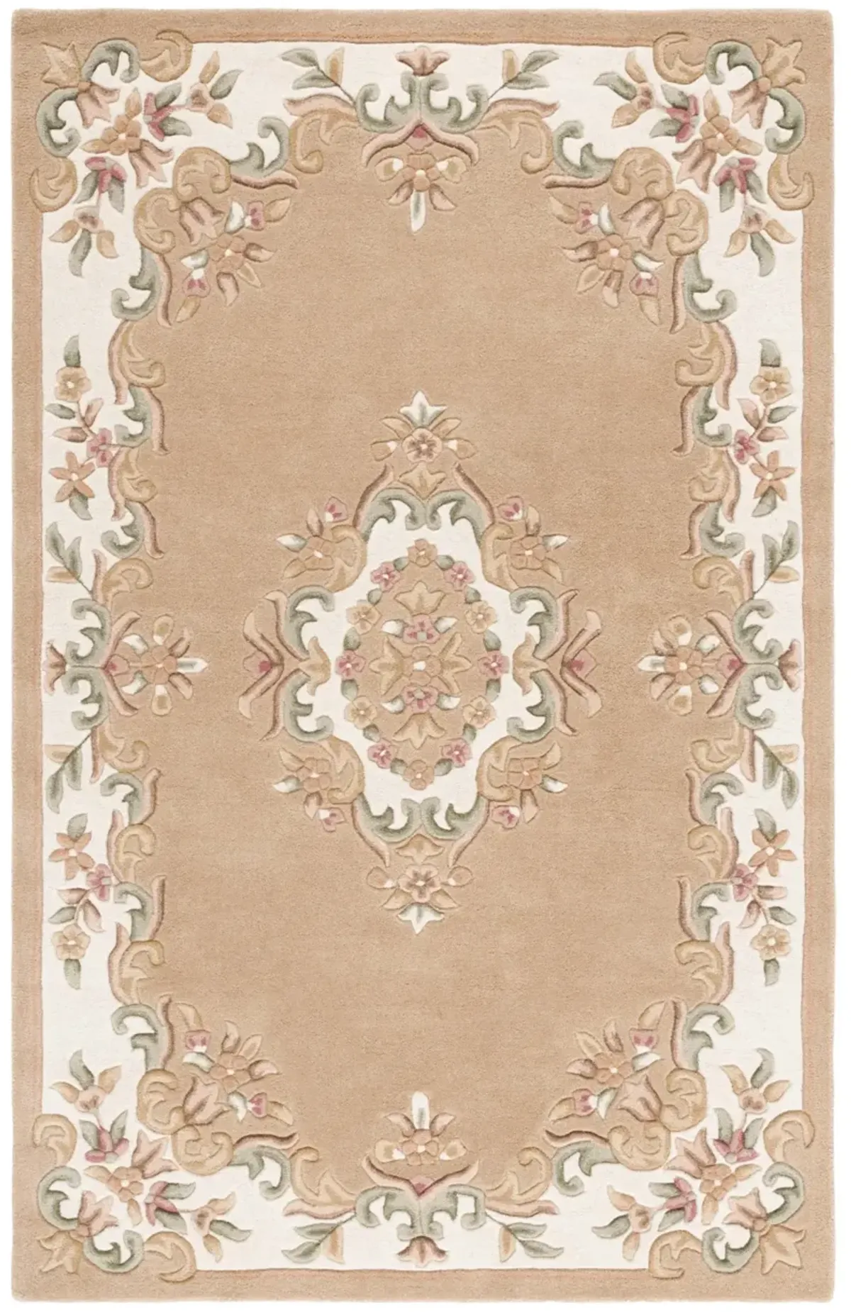 AUBUSSON 301 BEIGE  8' x 10' Large Rectangle Rug