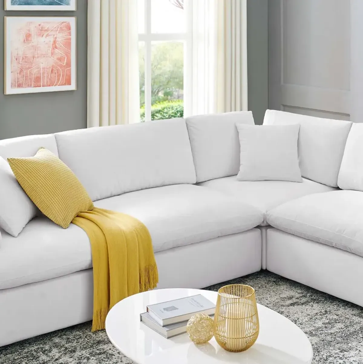 Commix Down Filled Overstuffed Performance Velvet 	8-Piece Sectional Sofa