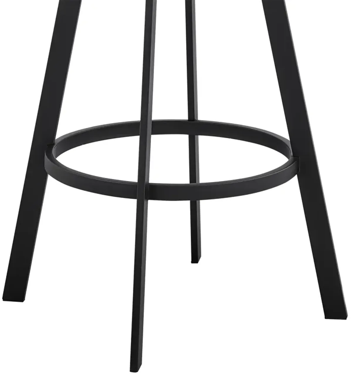 Saturn 30" Bar Height Swivel Grey Faux Leather and Black Metal Bar Stool