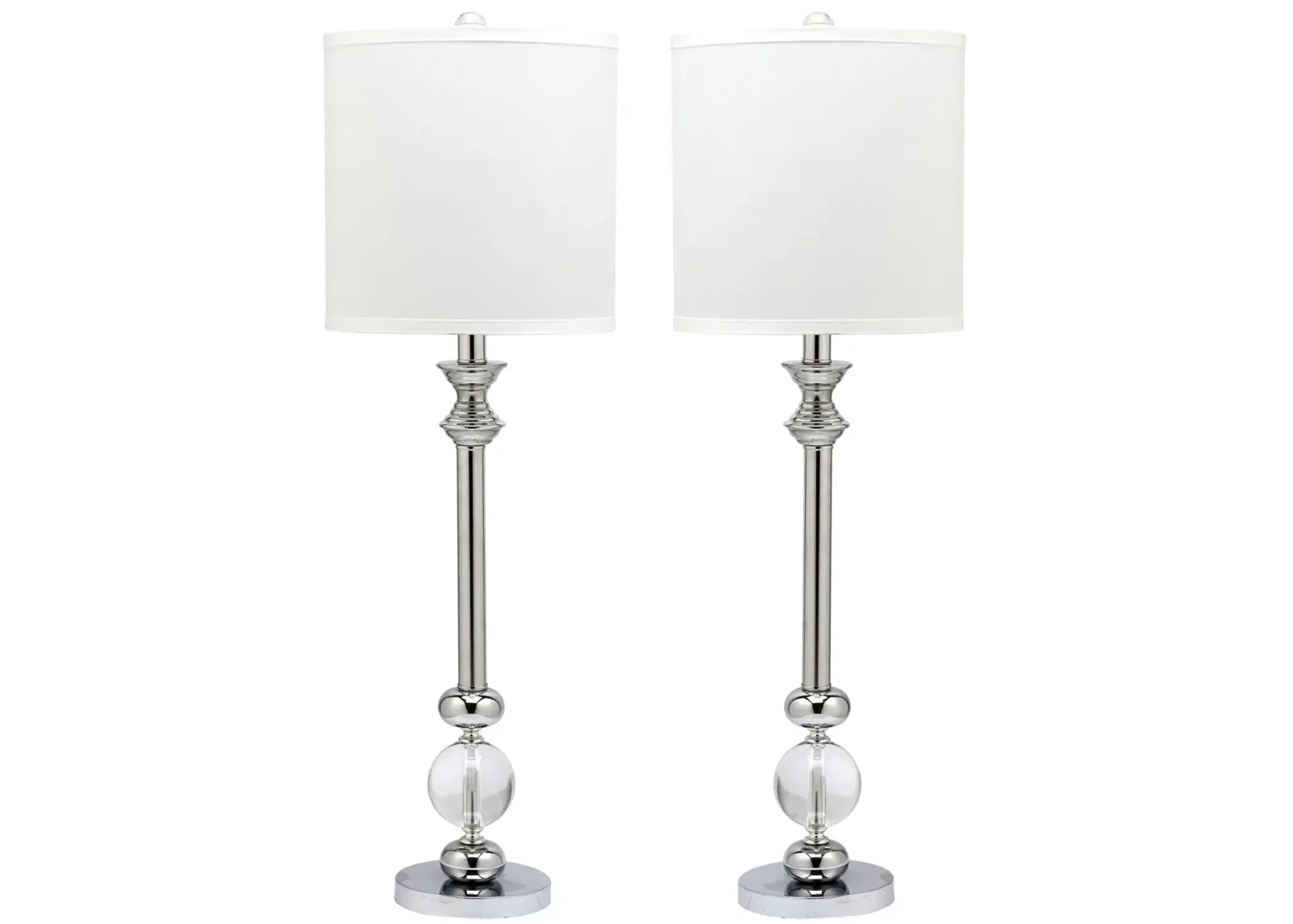 Erica 31-Inch H Crystal Candlestick Lamp - Set of 2