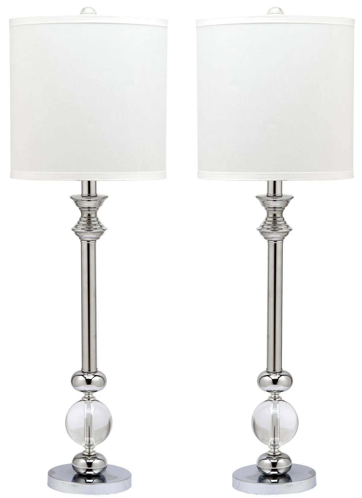 Erica 31-Inch H Crystal Candlestick Lamp - Set of 2