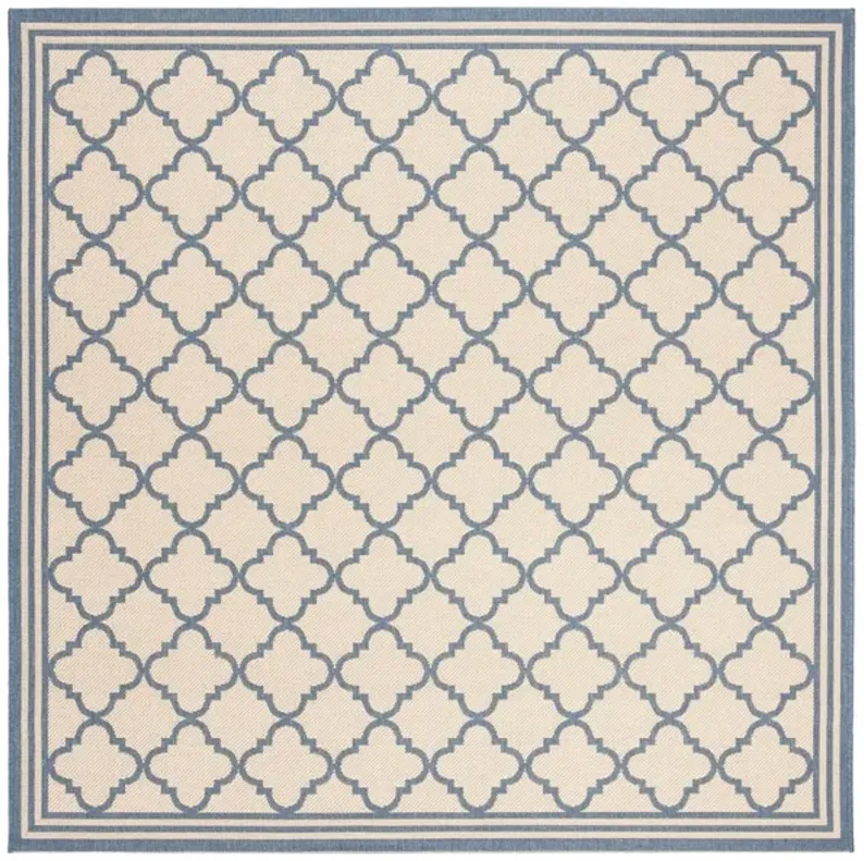 Safavieh BEACH HOUSE Collection BHS121N-6SQ Cream / Blue 6'-7" X 6'-7" Square