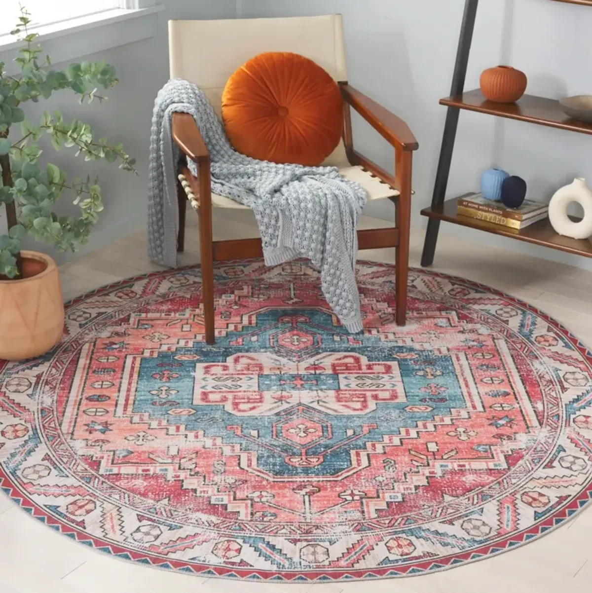 ARIZONA 251 RED  6' x 6' Round Round Rug