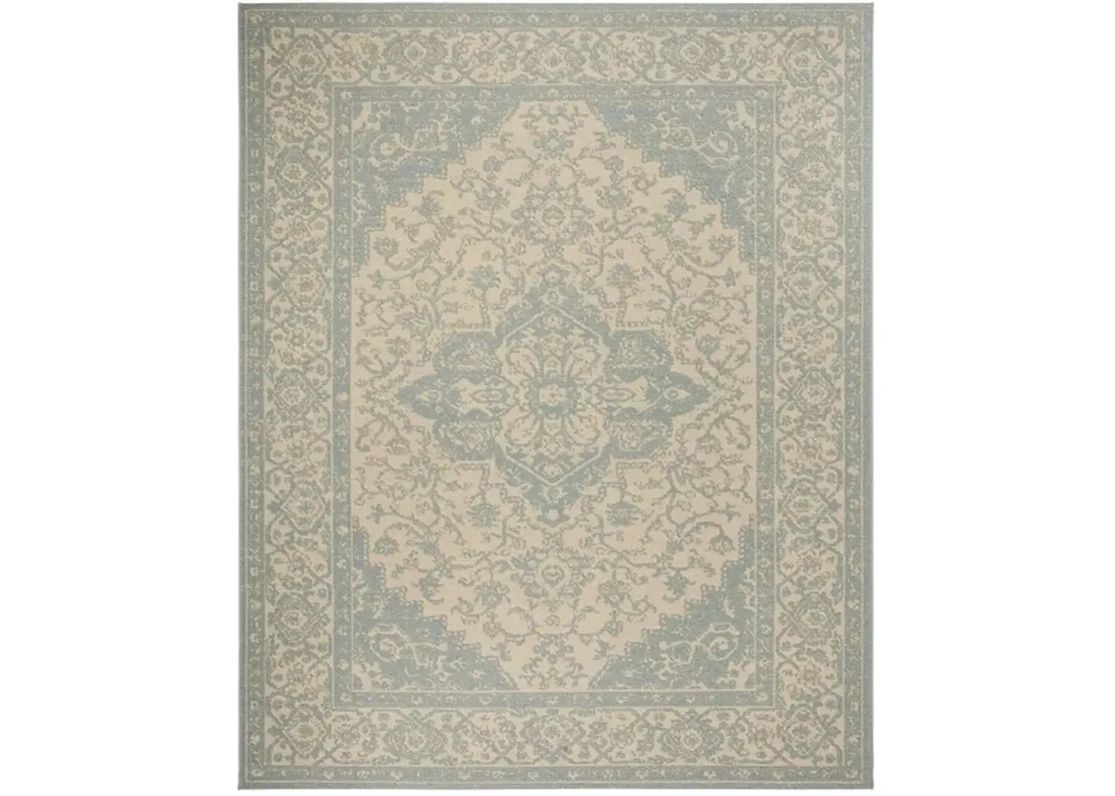 BEACH HOUSE Collection BHS137L-3 Cream / Aqua 3' X 5'