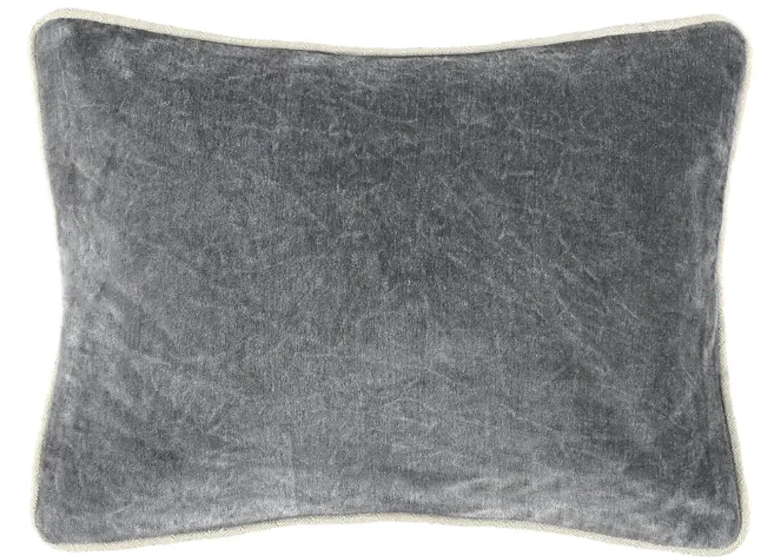 Harriet 12"x16" Velvet Throw Pillow, Dark Gray