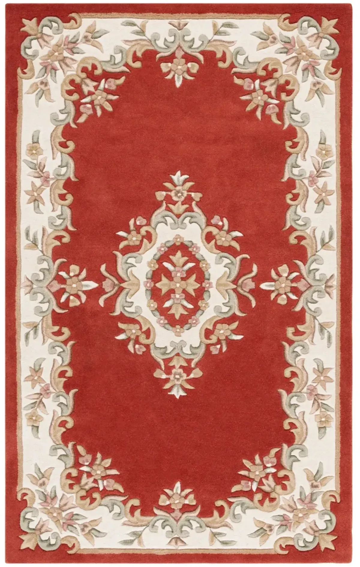 AUBUSSON 301 RUST  5' x 8' Medium Rectangle Rug