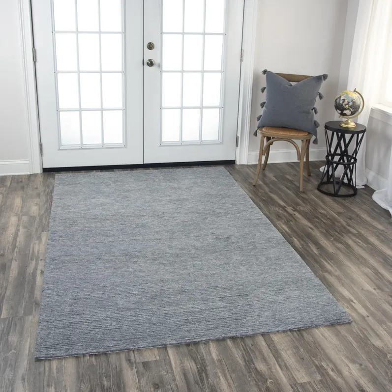 Mason Park Gray Solid/Tone on Tone Recycled Polyester 8'6" x 11'6" Rectangle Rug