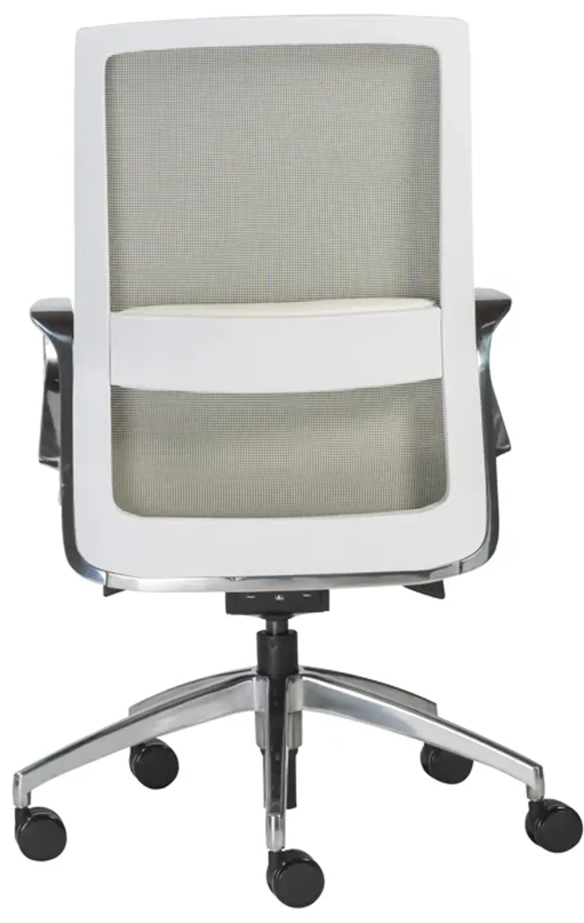 Alpha Office Chair with Light Green Mesh and Polished Aluminum Base