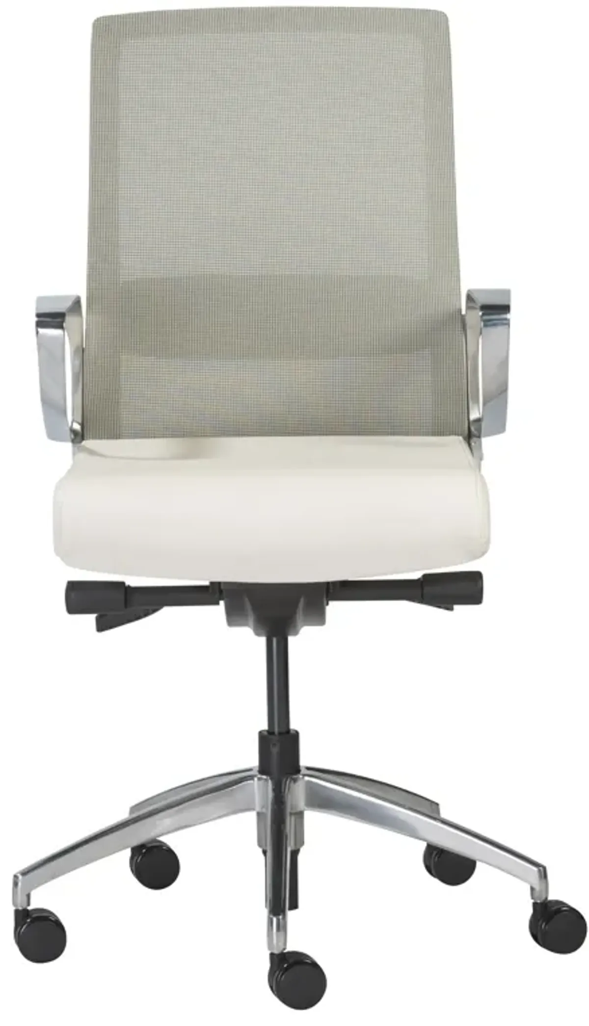 Alpha Office Chair with Light Green Mesh and Polished Aluminum Base