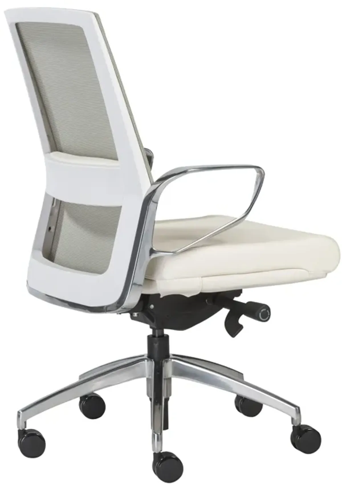 Alpha Office Chair with Light Green Mesh and Polished Aluminum Base