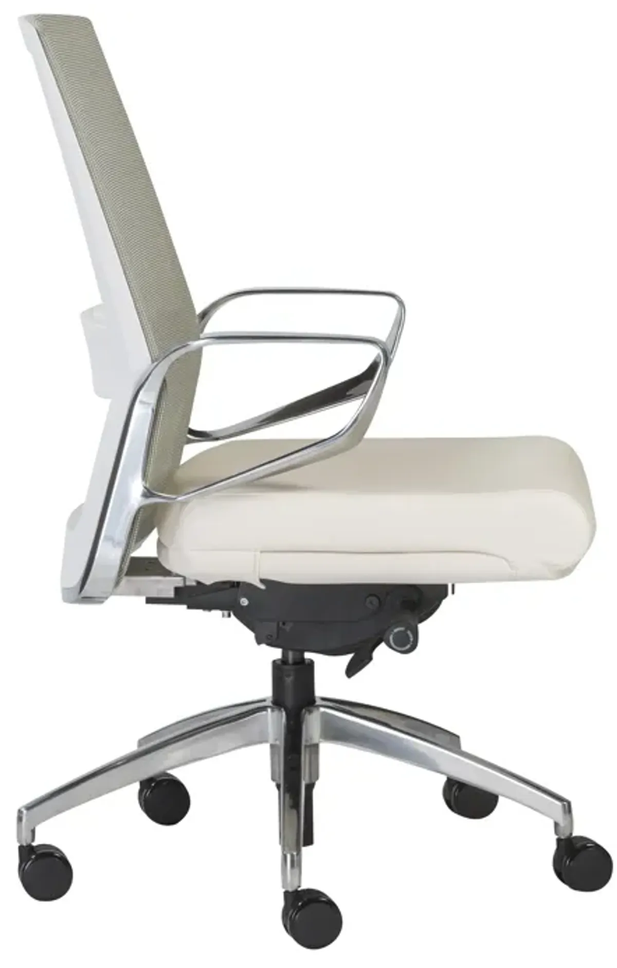 Alpha Office Chair with Light Green Mesh and Polished Aluminum Base