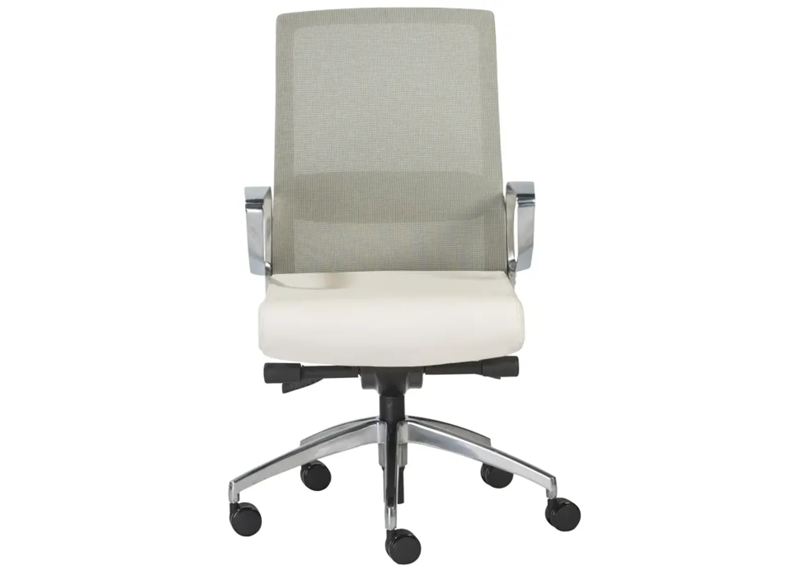 Alpha Office Chair with Light Green Mesh and Polished Aluminum Base