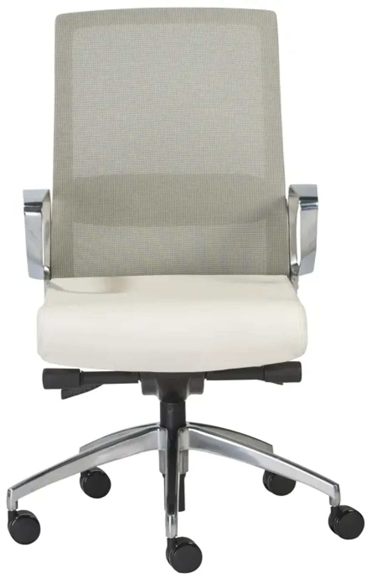 Alpha Office Chair with Light Green Mesh and Polished Aluminum Base