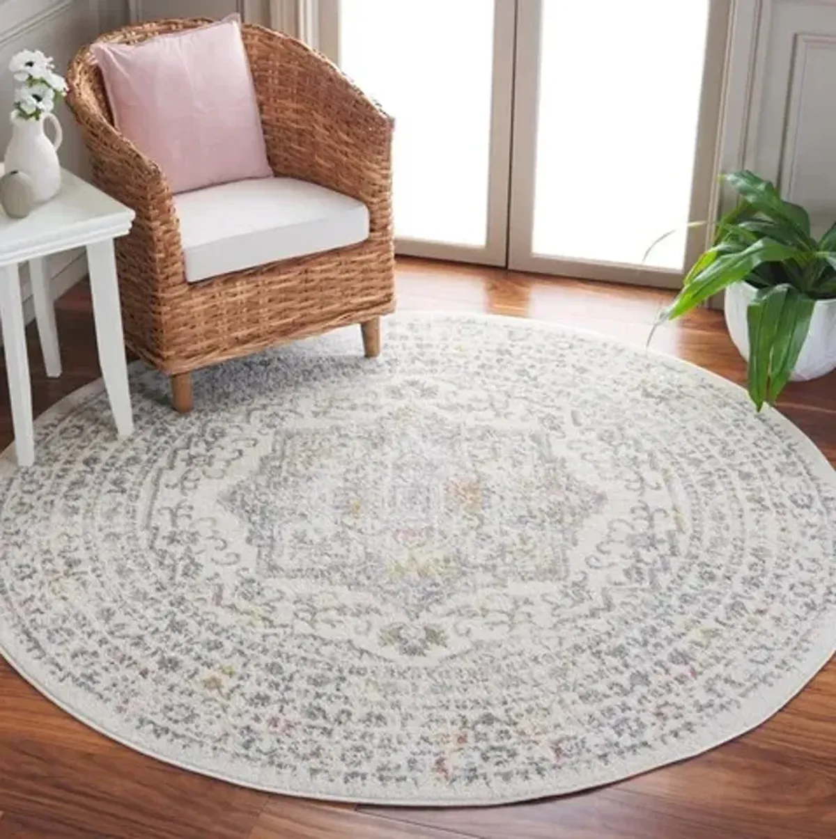 LAYLA 103  Pink 6'-7' X 6'-7' Round Round Rug