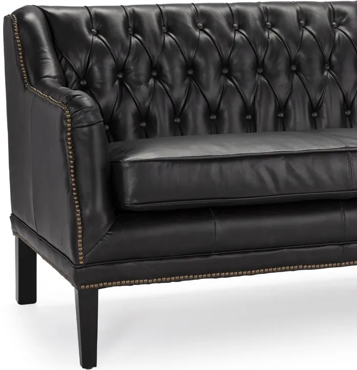 Essex Leather Loveseat (Modern Black)