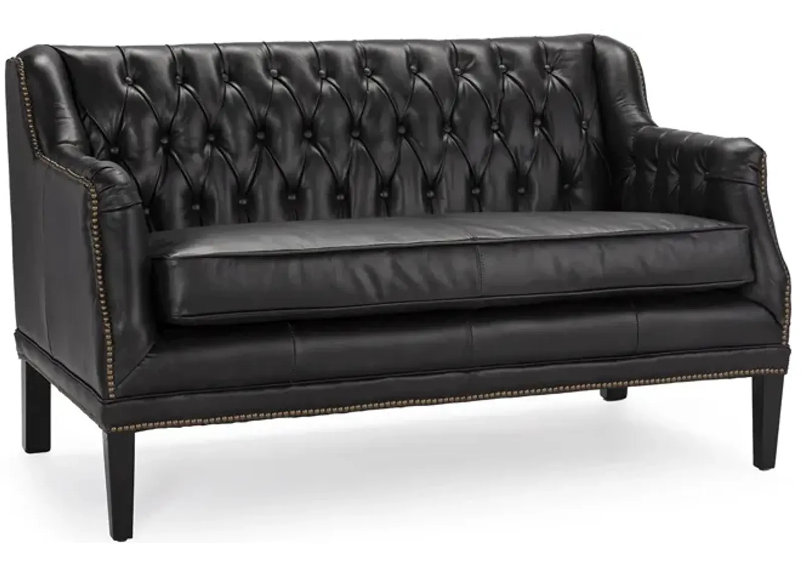 Essex Leather Loveseat (Modern Black)