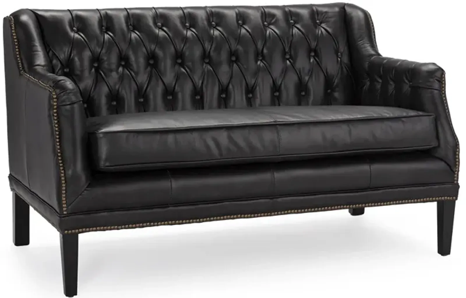 Essex Leather Loveseat (Modern Black)