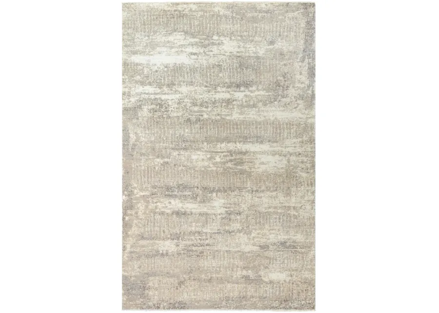 Couture Brown/Beige Abstract NZ Wool/Tencel Blend 8' x 10' Rectangle Rug