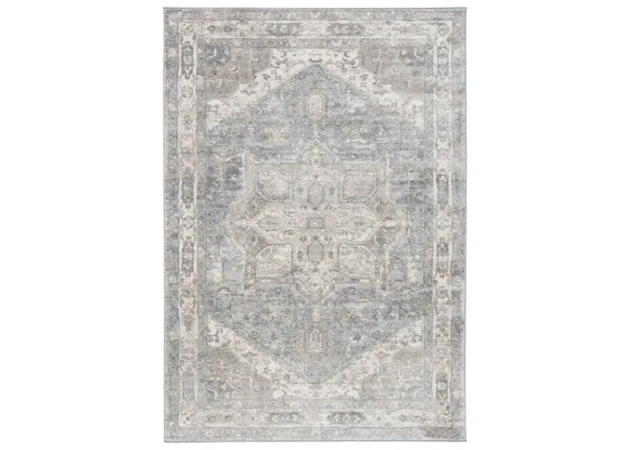 Brentwood 852 Grey / Beige 5'-3" X 7'-6" Medium Rectangle Powerloomed Rug