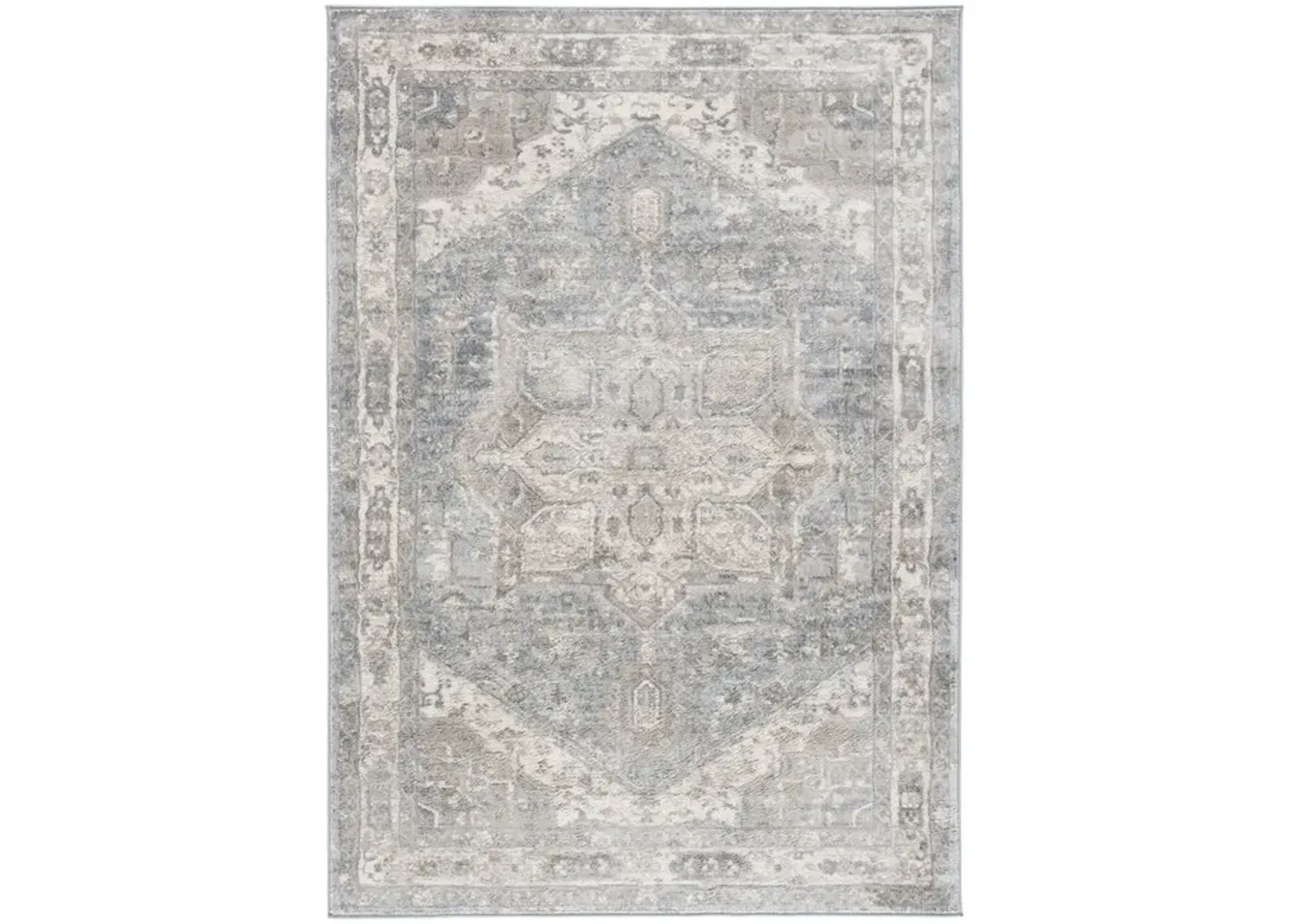 Brentwood 852 Grey / Beige 5'-3" X 7'-6" Medium Rectangle Powerloomed Rug