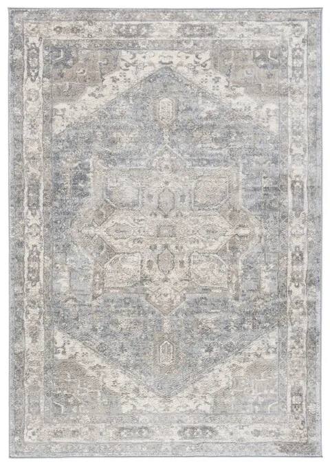 Brentwood 852 Grey / Beige 5'-3" X 7'-6" Medium Rectangle Powerloomed Rug