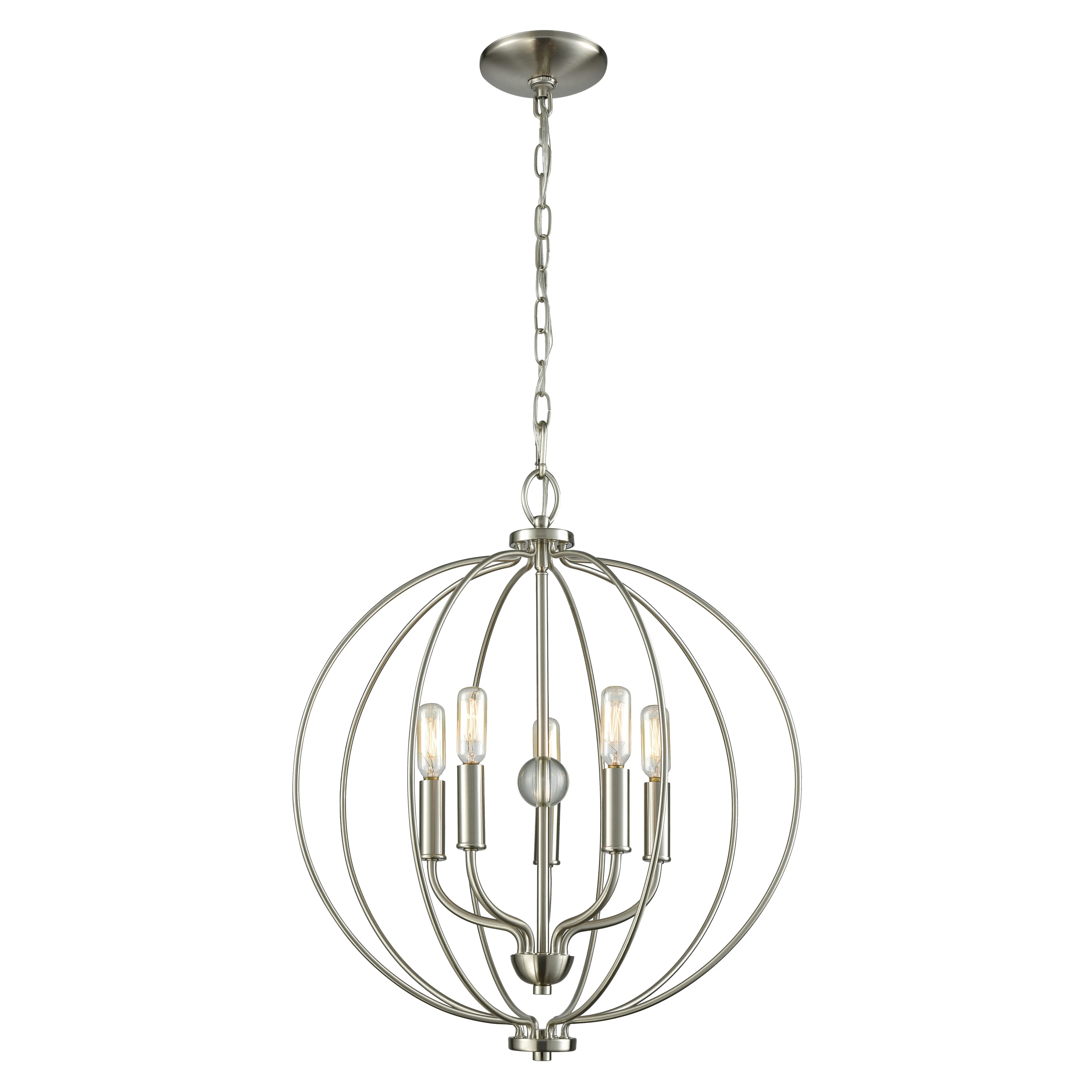 Williamsport 19" Wide 5-Light Chandelier - Brushed Nickel