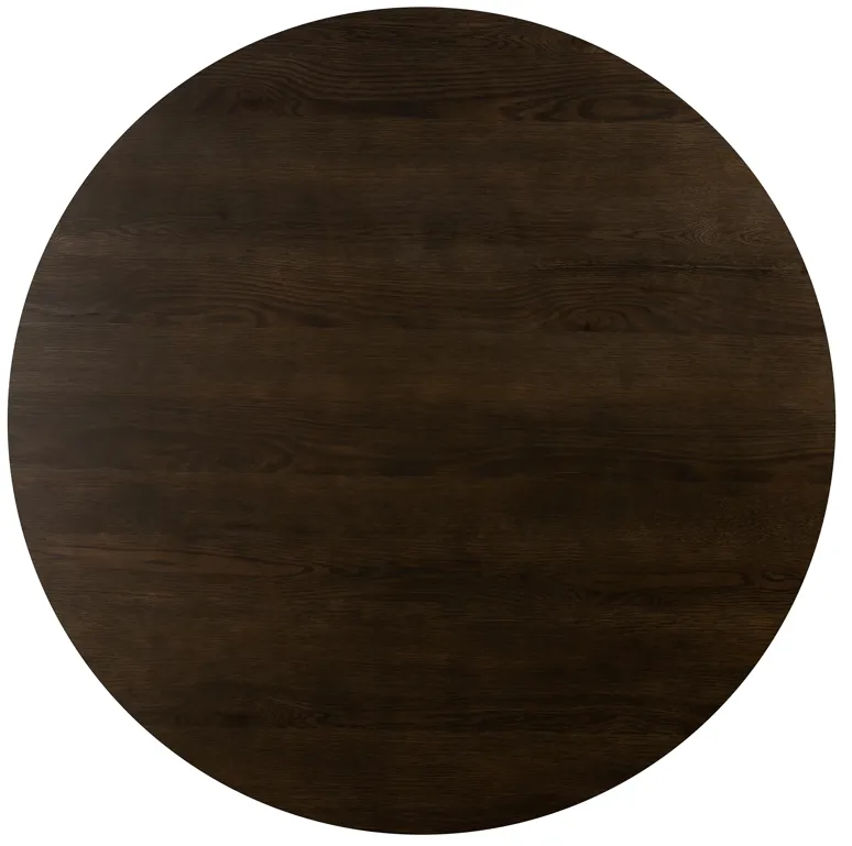 Motion Oak and Metal Round Dining Table