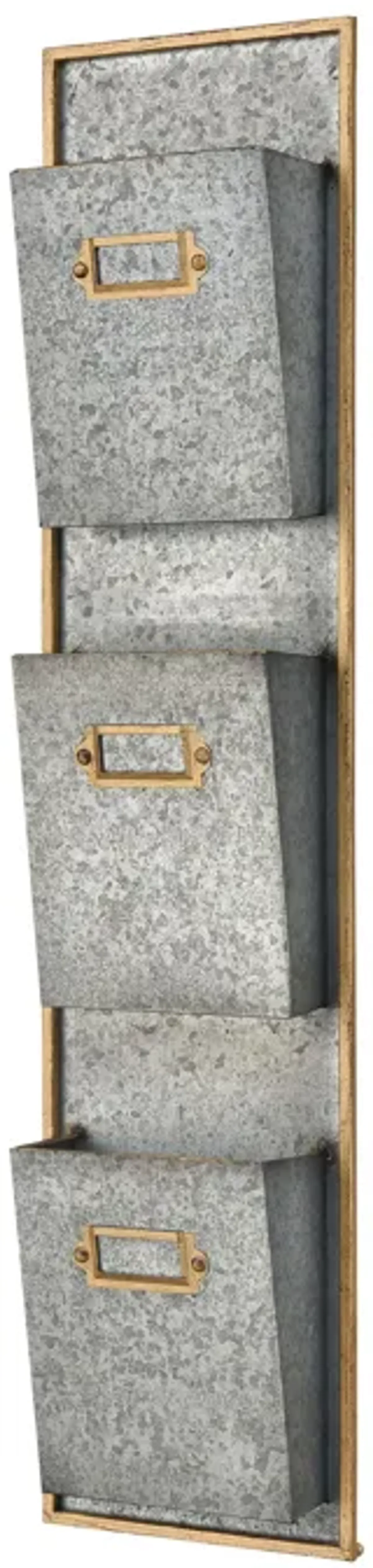 Whitepark Bay Wall Organizer in Pewter and Gold