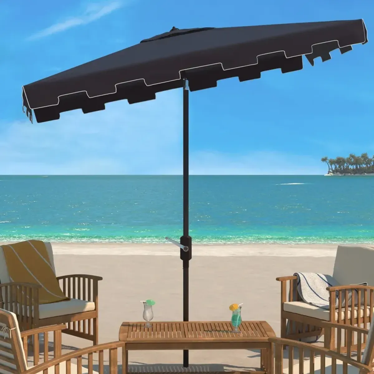 Zimmerman 6.5 X 10 Ft Rect Market Umbrella