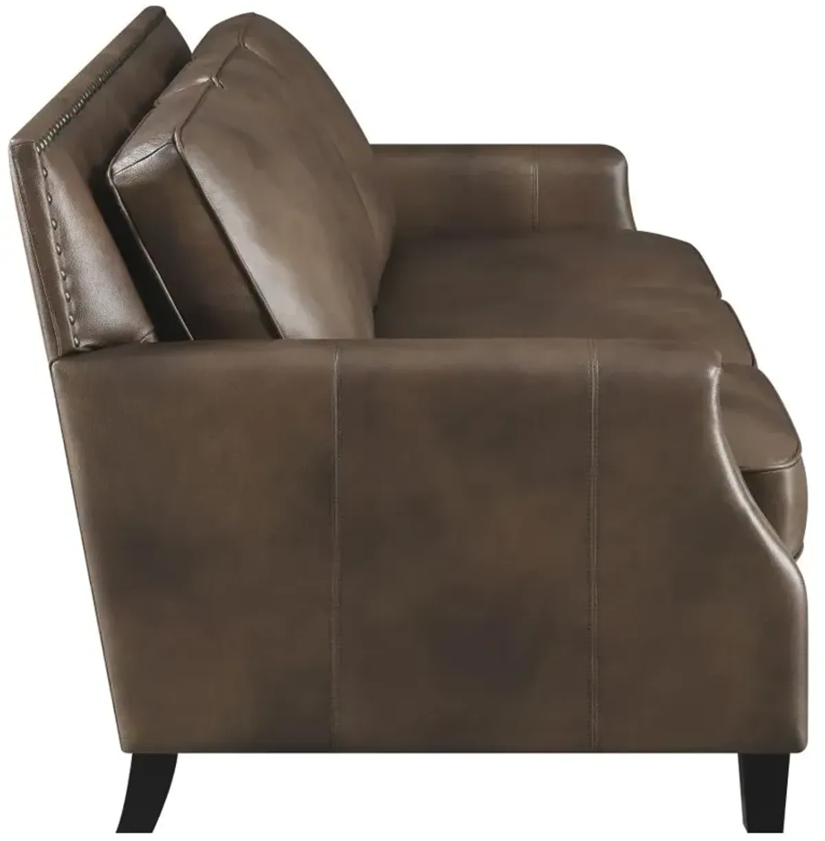 Leaton Upholstered Recessed Arms Sofa Brown Sugar