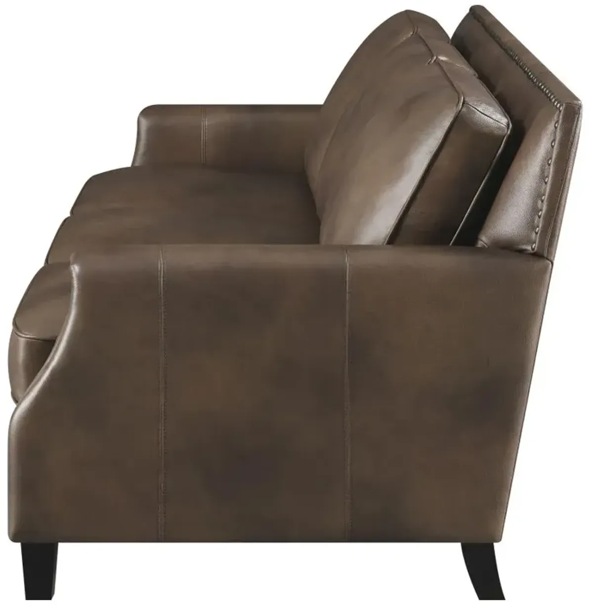 Leaton Upholstered Recessed Arms Sofa Brown Sugar