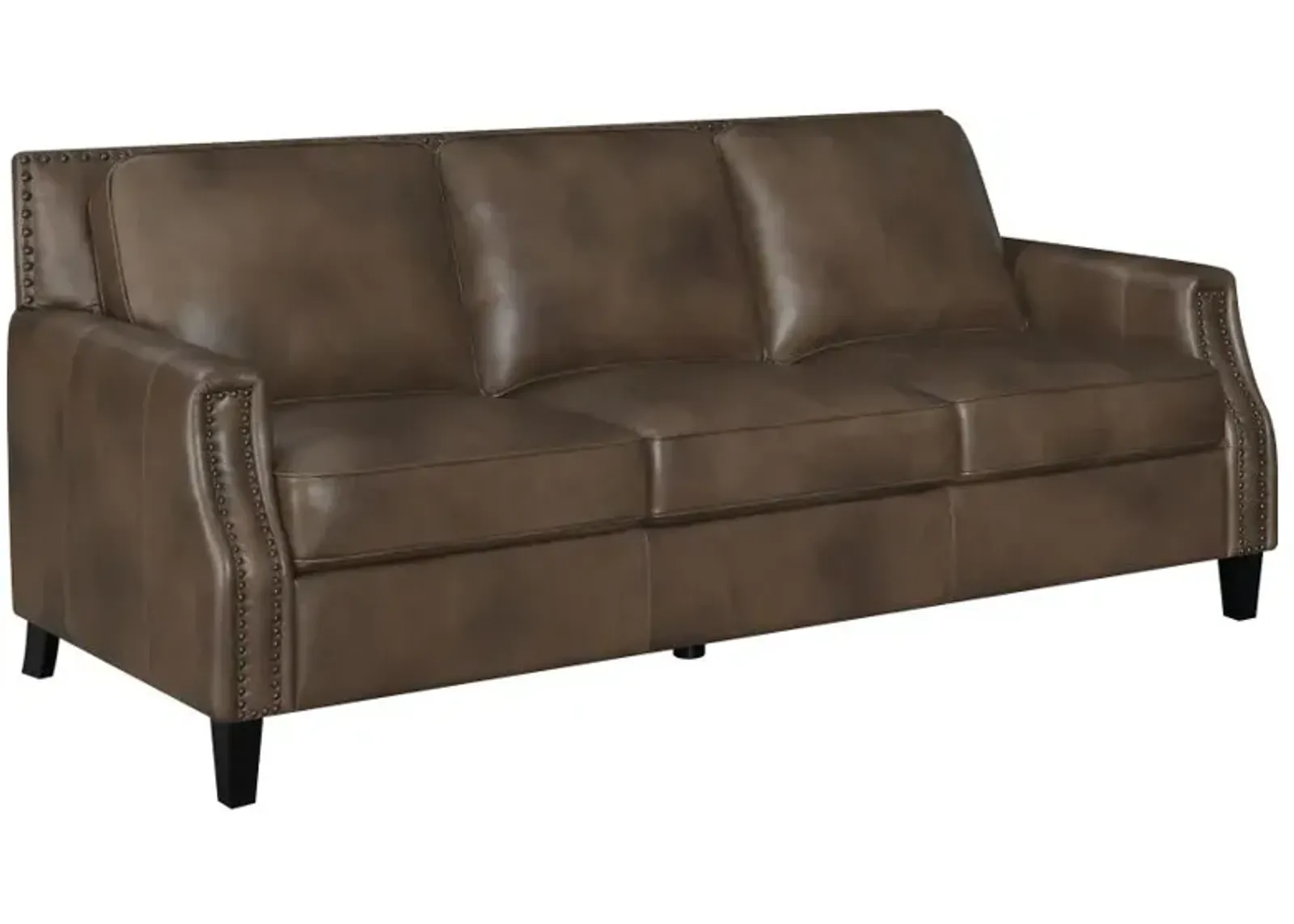 Leaton Upholstered Recessed Arms Sofa Brown Sugar